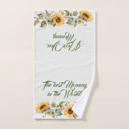 Moederdag Bloemen Zonnebloemen Waterverf Bad Handdoek (Handdoek)