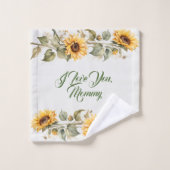 Moederdag Bloemen Zonnebloemen Waterverf Bad Handdoek (Wasdoekje)