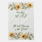 Moederdag Bloemen Zonnebloemen Waterverf Theedoek (Verticaal)