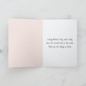 Moederdag bloemenboeket met roze Baby voetjes Kaart (Binnen)