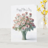 Moederdag bloemenboeket met roze Baby voetjes Kaart (Gele Bloem)