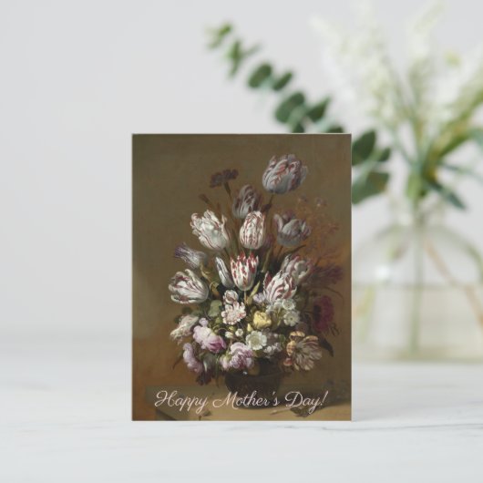 Moederdag - Bloemenboeket | Nederlandse beeldende  Briefkaart (Staand voorkant)