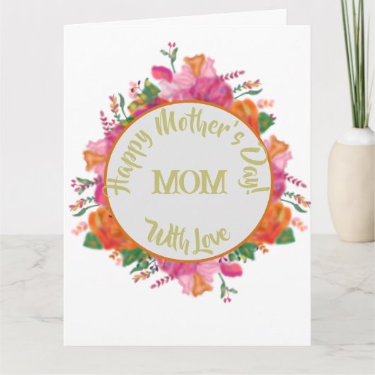 Moederdag bloemencirkelbanner kaart (Voorkant)
