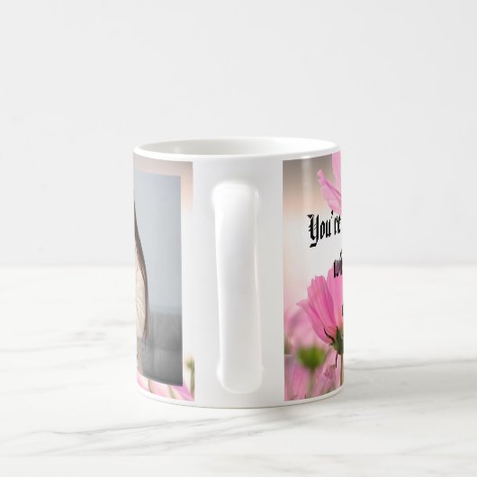 Moederdag | Bloemendrie foto collage koffiemok (Handvat)