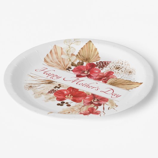 Moederdag Bloemenfeest Papieren Bordje (Gekanteld)