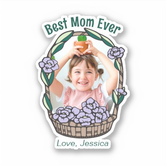 Moederdag Bloemenfoto Sticker (Voorkant)