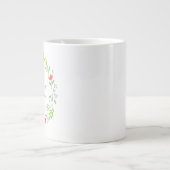Moederdag bloemengroen superheld moeder grote koffiekop (Voorkant)