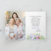 Moederdag bloemenkaart (optionele foto) kaart (Binnen)