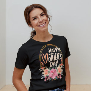 Moederdag Bloemenkrans Happy Mothers Day T-shirt