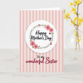 Moederdag bloemenkrans kaart (Gele Bloem)