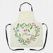 Moederdag bloemenkrans natuurlijke botanische schort (Voorkant)