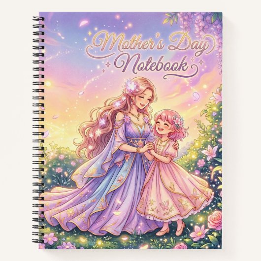Moederdag Bloemenspiraal Notebook Notitieboek (Voorkant)