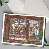 Moederdag bloemenwinkel waterverf kaart