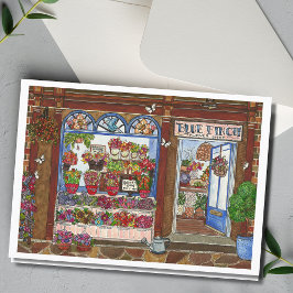 Moederdag Bloemenwinkel Waterverfkaart Kaart