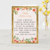 Moederdag bloemetjes bosrijke lijst tekst voor mam kaart (Gele Bloem)