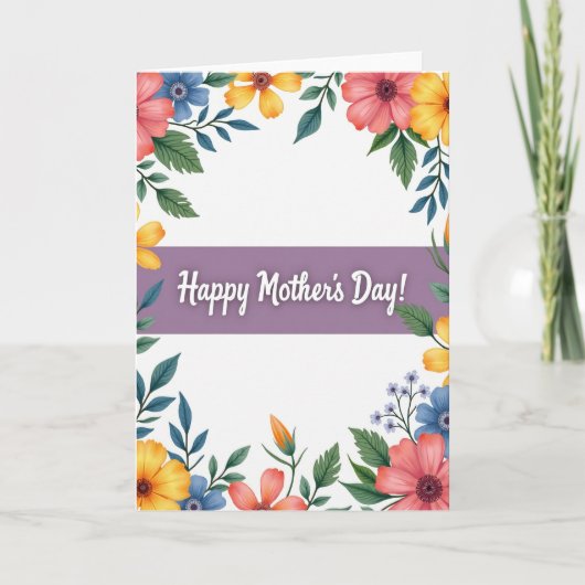 Moederdag Bloemige Oom Kaart (Voorkant)