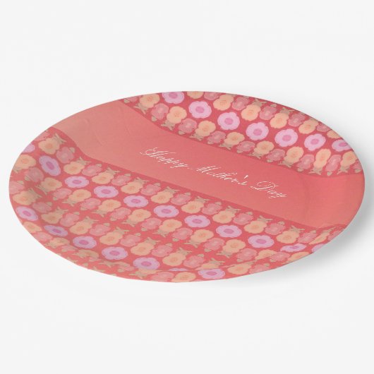 Moederdag bloemige papieren Borden Papieren Bordje (Gekanteld)