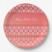 Moederdag bloemige papieren Borden Papieren Bordje (Voorkant)