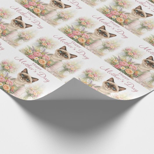 Moederdag Bloemist Kat  Cadeaupapier (Hoek)