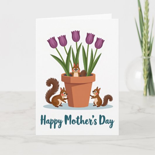 Moederdag bloemkaart voor het bos kaart (Voorkant)