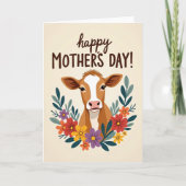 Moederdag Bloemkoe Kaart (Voorkant)