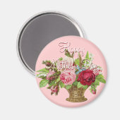 Moederdag Bloemmand Magneet (Voorkant / Achterkant)