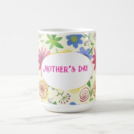 moederdag, bloemmotief koffiemok (Center)