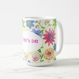 Moederdag, bloemmotief koffiemok