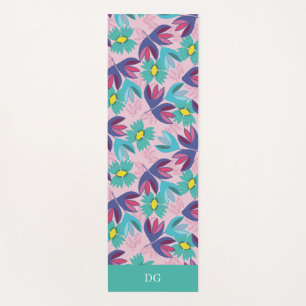 Moederdag bloemmotief mooi groen roze vrouwelijke  yogamat