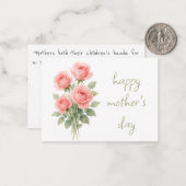 Moederdag bloemstuk notitiekaartje (Voorkant / Achterkant in situ)