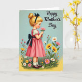 Moederdag Bloesem Kind Kaart (Gele Bloem)