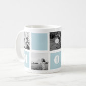 Moederdag Blue 5 Foto's Mok voor moeder collage (Voorkant links)