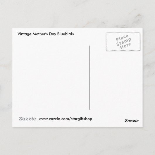 Moederdag Bluebirds Briefkaart (Achterkant)