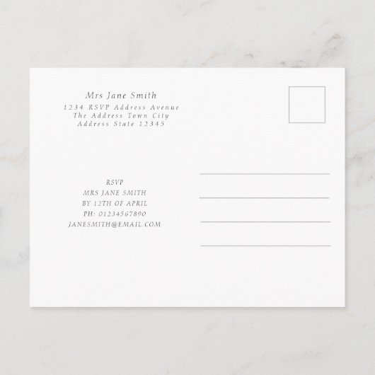 moederdag Blush Floral Invitation Uitnodiging Briefkaart (Achterkant)