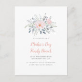 moederdag Blush Floral Invitation Uitnodiging Briefkaart (Voorkant)