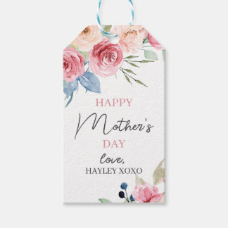 Moederdag Blush Pink Floral Greenery Favor Cadeaulabel