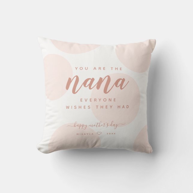 Moederdag Blush Stippen Voor Nana Foto Kussen (Voorkant)