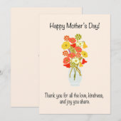 Moederdag boeket bloemen feestdagenkaart (Voorkant / Achterkant)