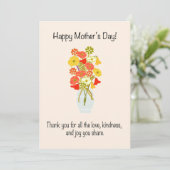 Moederdag boeket bloemen feestdagenkaart (Staand voorkant)