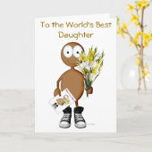 Moederdag Boeket donker Kaart (Gele Bloem)