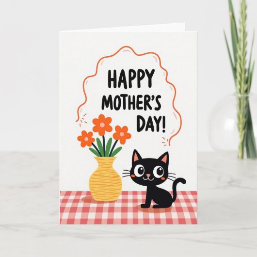 Moederdag Boeket Kat Kaart (Voorkant)