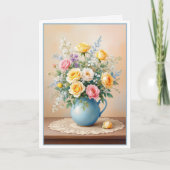 Moederdag Boeket van Rozen & Wildflowers Kaart (Voorkant)