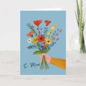 Moederdag Boeket Wilde Bloemen Feestdagen Kaart (Voorkant)