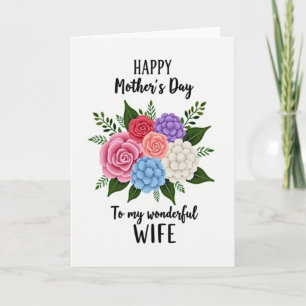 Moederdag Boeketkaart Voor Mijn Vrouw Kaart