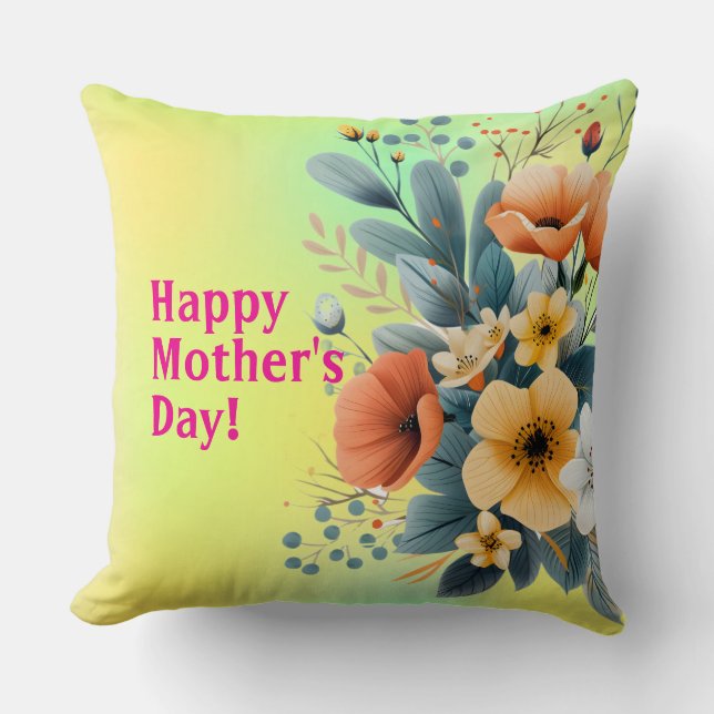 Moederdag Boho Bloemen Clipart-61983 Kussen (Voorkant)