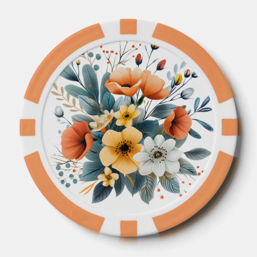 Moederdag Boho Bloemen Clipart-61983 Poker Chips (Voorkant)