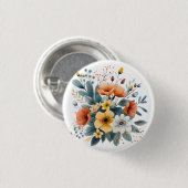 Moederdag Boho Bloemen Clipart-61983 Ronde Button 3,2 Cm (Voorkant /achterkant)