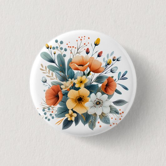 Moederdag Boho Bloemen Clipart-61983 Ronde Button 3,2 Cm (Voorkant)