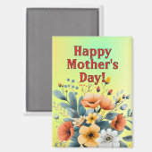 Moederdag Boho Bloemen Clipart-61983 Sleutelhanger Magneet (Voorkant / Achterkant)