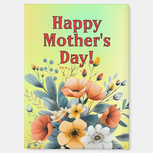 Moederdag Boho Bloemen Clipart-61983 Sleutelhanger Magneet (Voorkant)